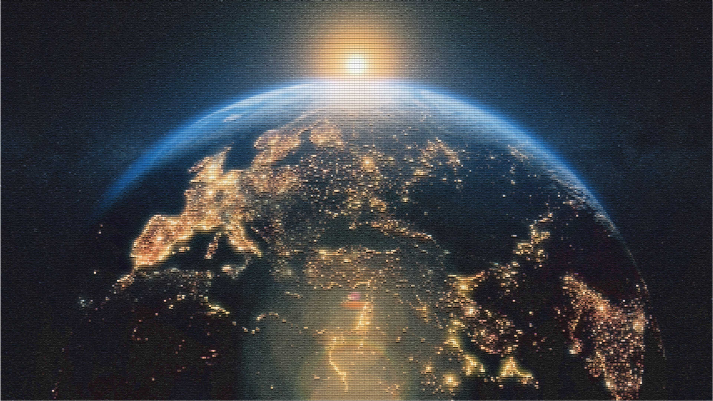 Alfombra vinílica mapamundi la tierra desde arriba - TenVinilo