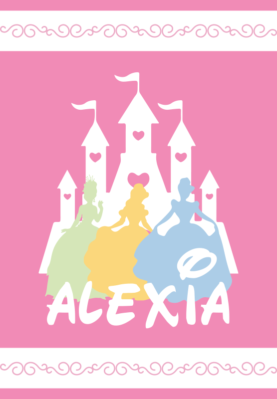 Alfombra vinílica con nombre Hermosas princesas de cuento de hada - TenVinilo