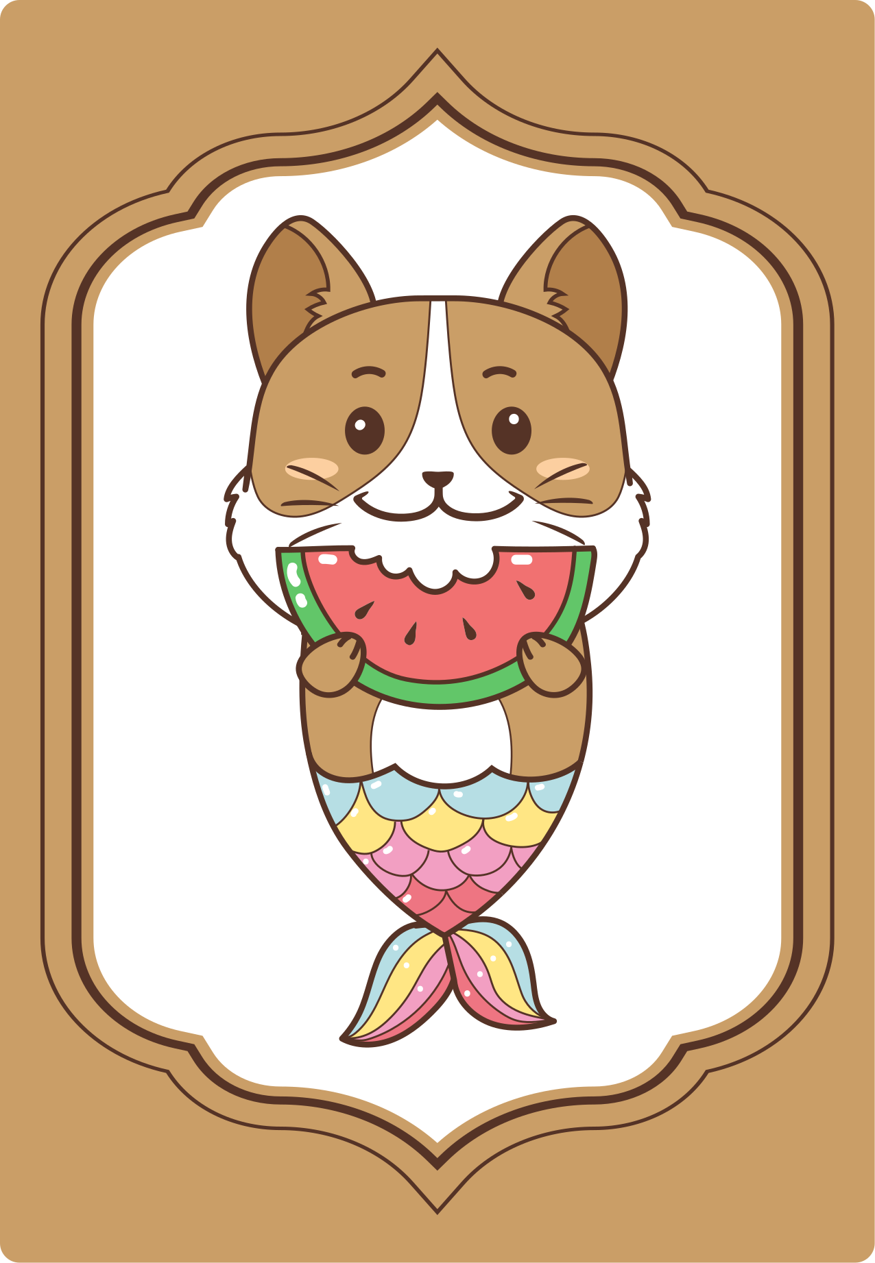 Alfombra vinílica animales lindo personaje de sirena - TenVinilo