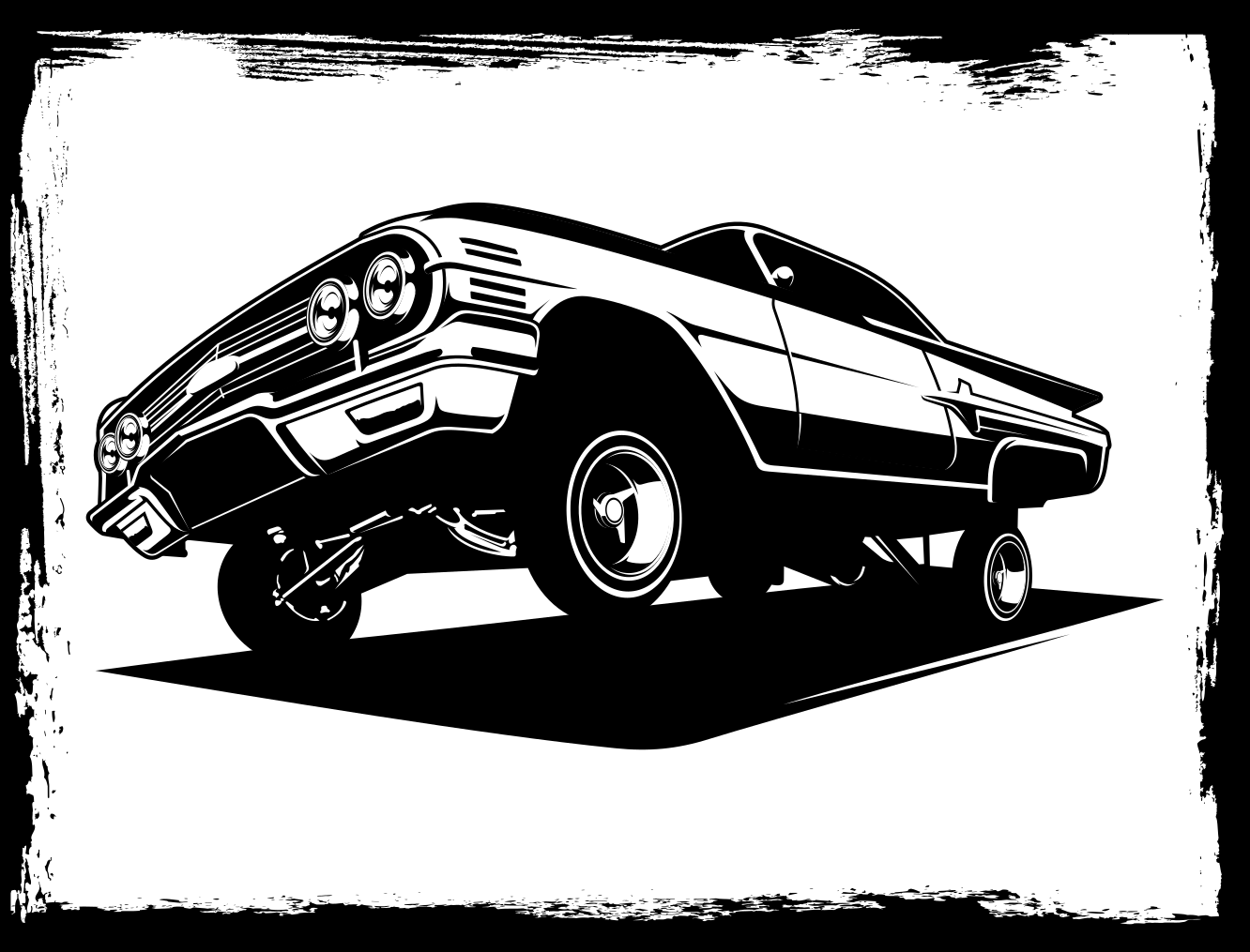 Alfombra vinílica vintage Buen coche musculoso - TenVinilo