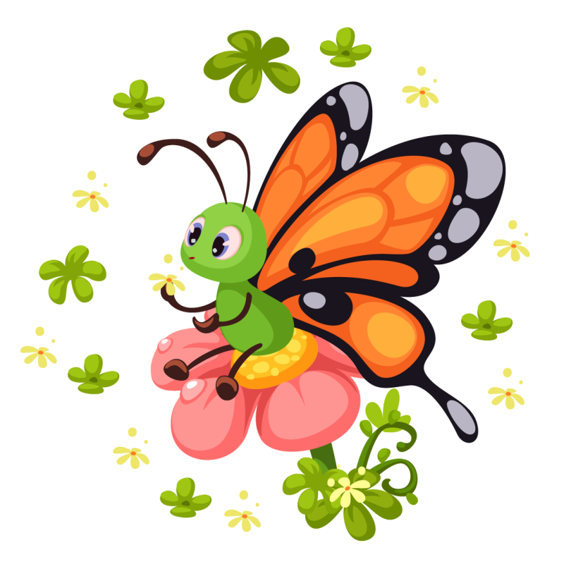 Alfombra vinílica infantil alegría de mariposas coloridas - TenVinilo