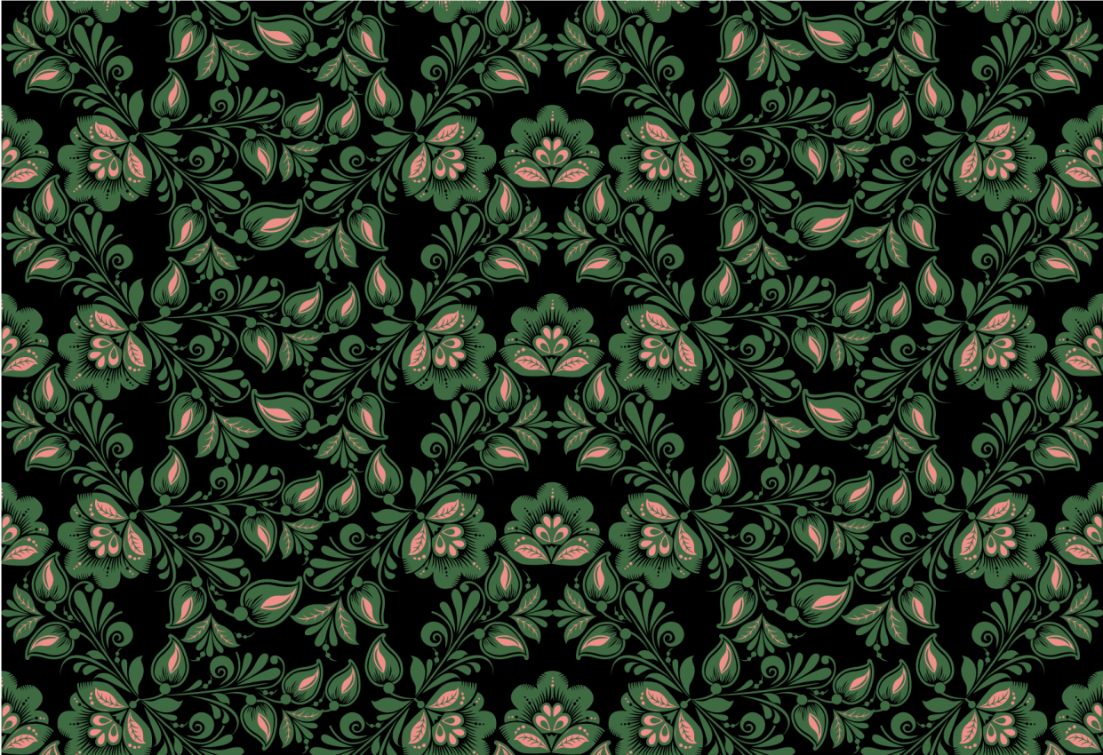 Alfombra vinílica flores motivo de vegetación botánica - TenVinilo