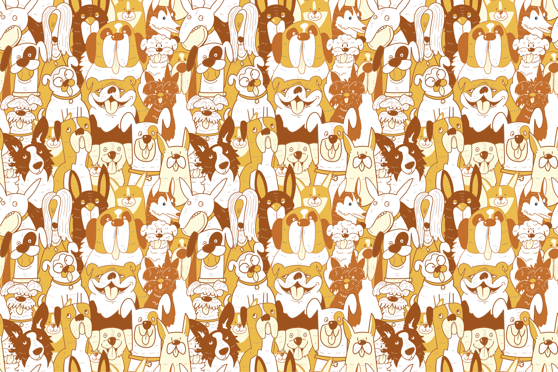 Alfombra vinílica animales caras de mascotas marrones - TenVinilo