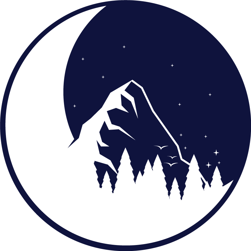 Alfombras vinílicas modernas Linda silueta de bosque y luna - TenVinilo