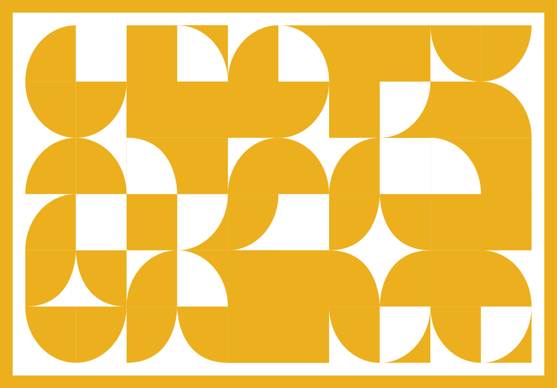 Alfombra vinílica geométrica formas amarillas llamativas - TenVinilo