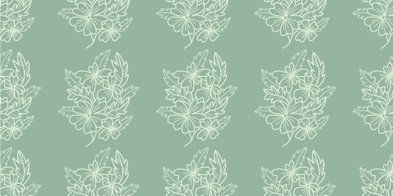 Alfombra vinílica flores elementos elegantes - TenVinilo