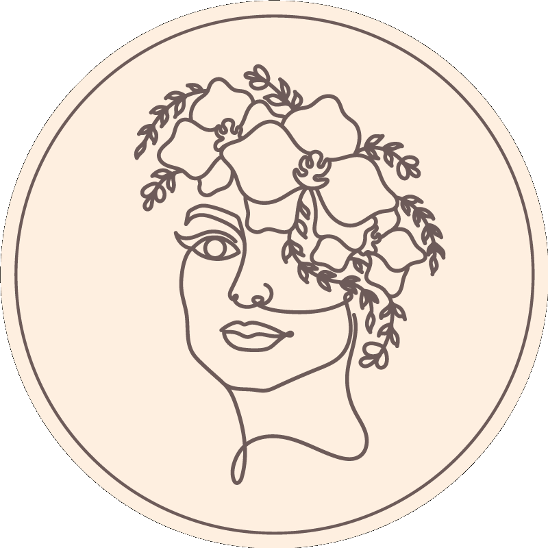 Alfombra vinílica flores Silueta minimalista linda mujer floral - TenVinilo