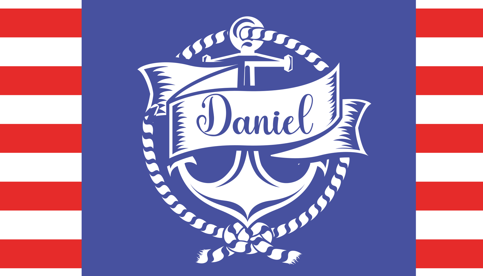 Alfombra vinílica personalizable diseño de ancla náutica - TenVinilo