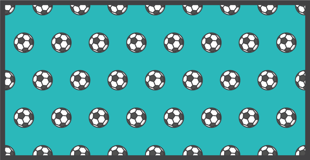 Alfombra vinilo rectangular Bonito diseño de pelotas de fútbol - TenVinilo