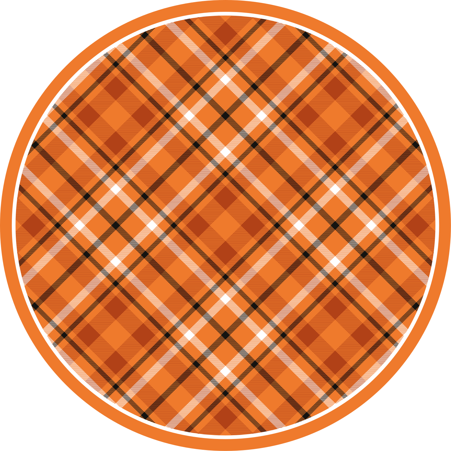 Alfombra vinilo redonda Cuadrados estampados de color naranja con - TenVinilo