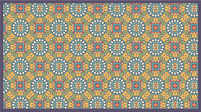 Alfombra vinílica mosaico composición amarilla colorida - TenVinilo