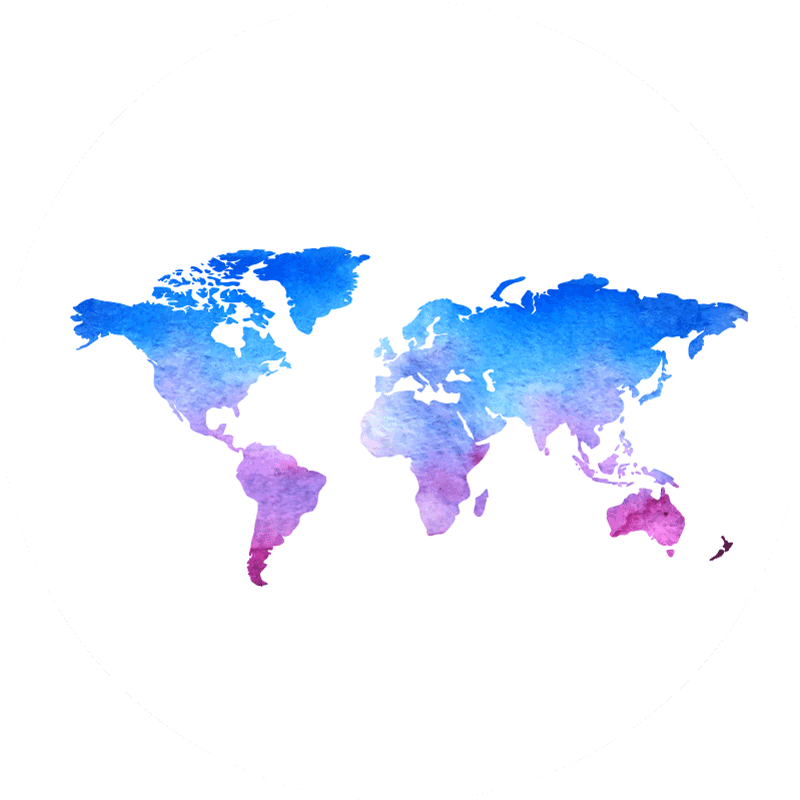 Alfombra vinílica mapamundi textura de acuarela circular. - TenVinilo