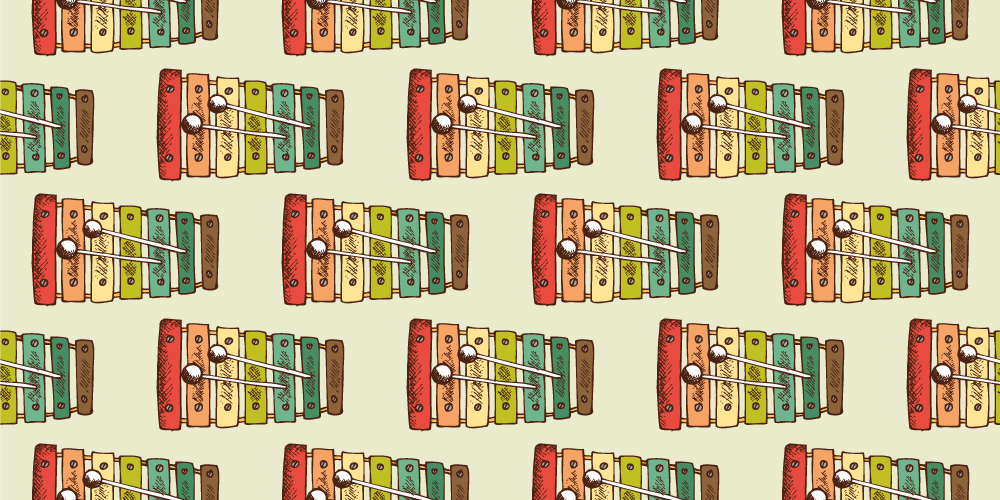 Alfombra vinílica juvenil patrón de xilófono colorido - TenVinilo