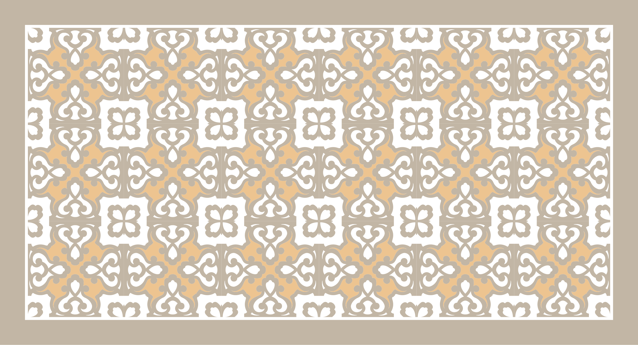 Alfombra vinílica mosaico con acentos elegantes - TenVinilo