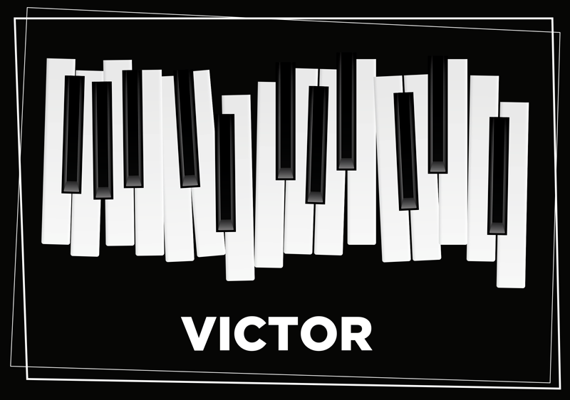 Alfombra vinílica personalizable piano teclado personalizado - TenVinilo