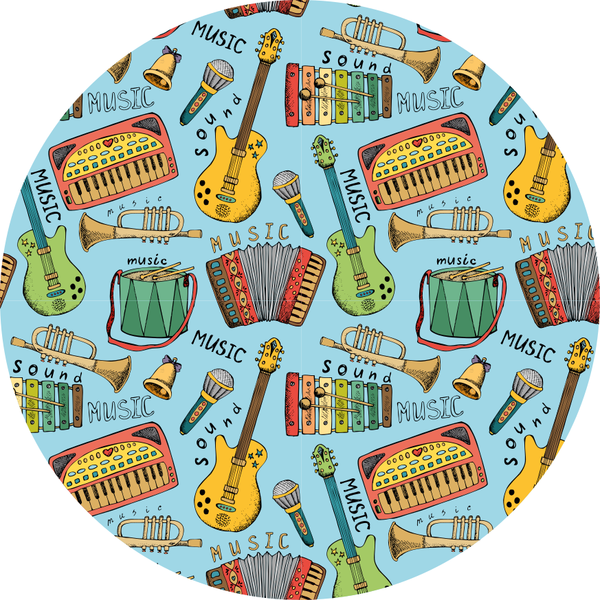 Alfombra vinílica infantil disfrute de los instrumentos - TenVinilo