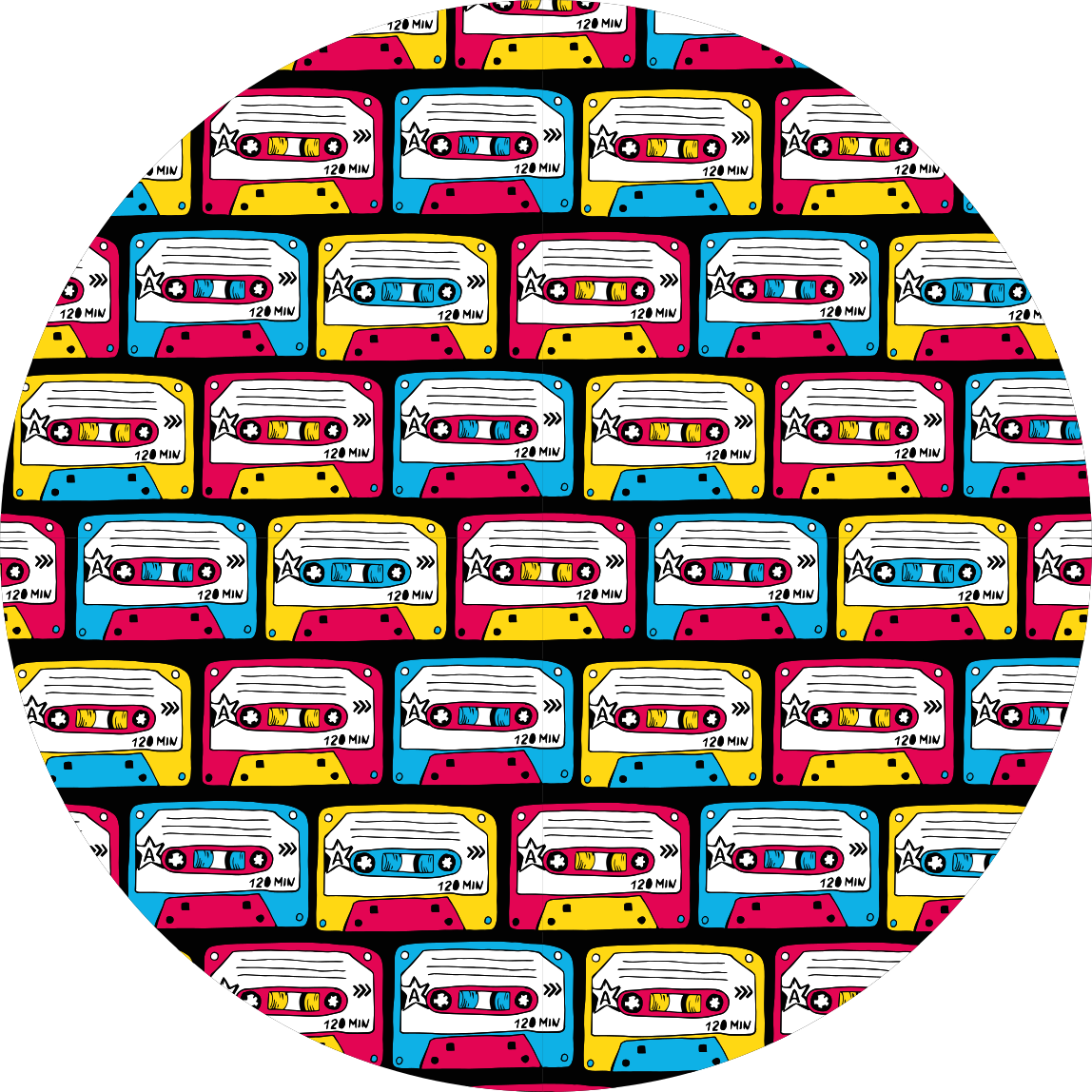 Alfombra vinílica vintage cintas de casete alegres - TenVinilo