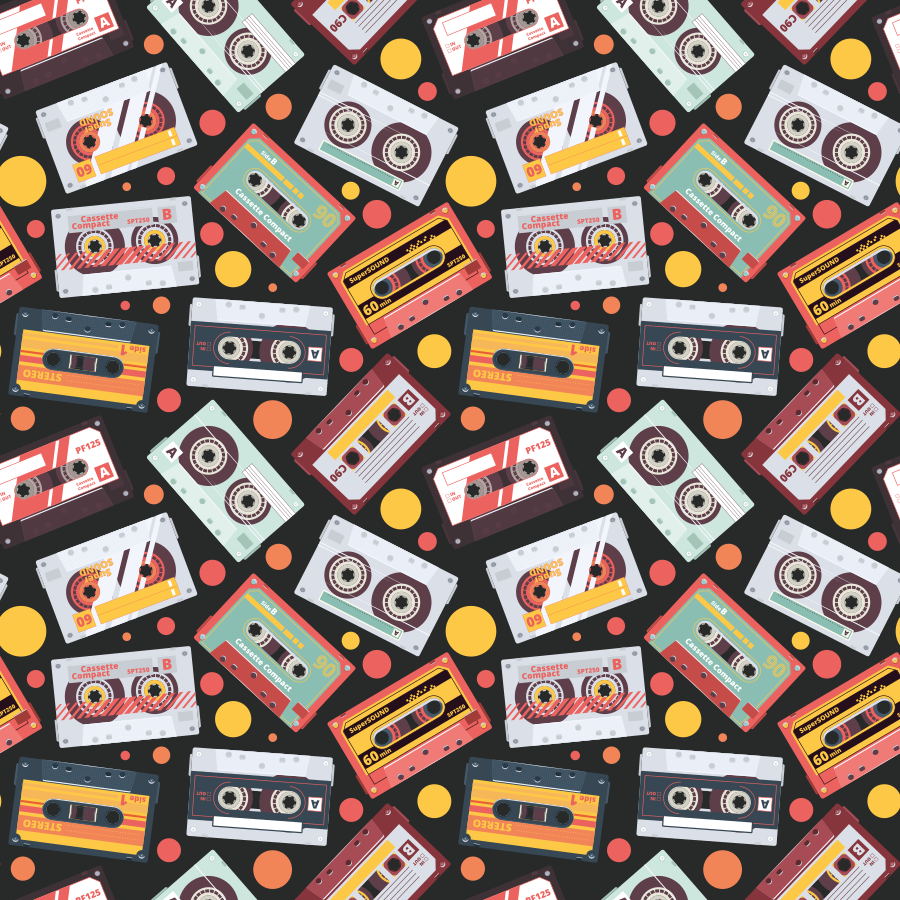 Alfombra vinílica imitación estilo cassette retro - TenVinilo