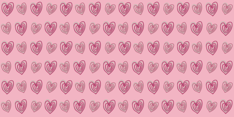 Alfombra vinilo rectangular Doodle corazones rosa patrón - TenVinilo