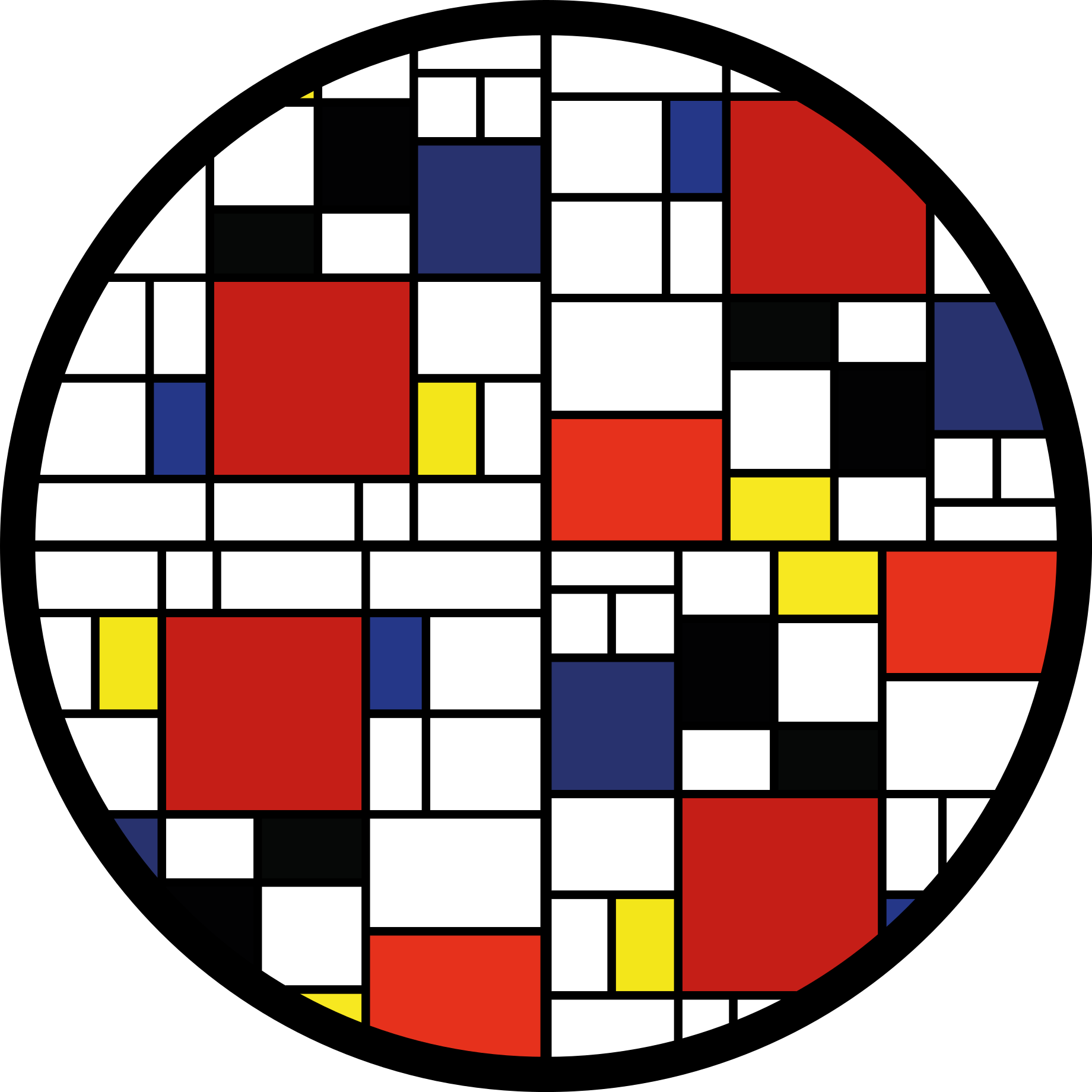 Alfombra vinilo redonda Bloques de colores abstractos - TenVinilo