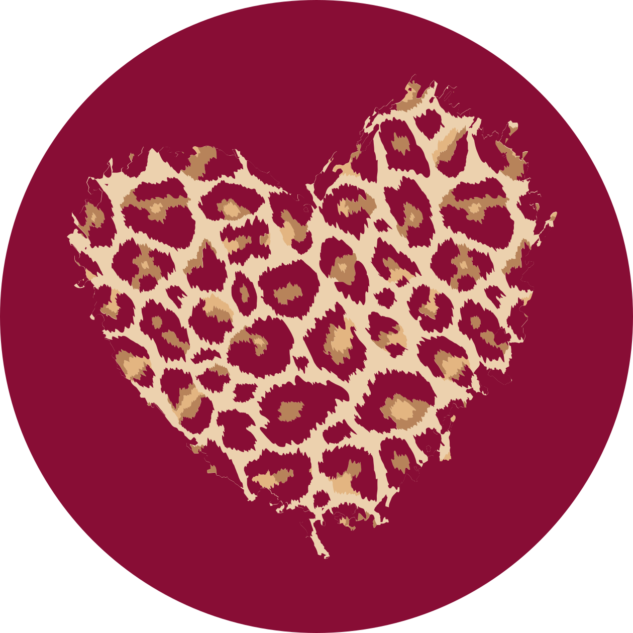 Alfombra vinílica animal print manchas con forma de corazón - TenVinilo
