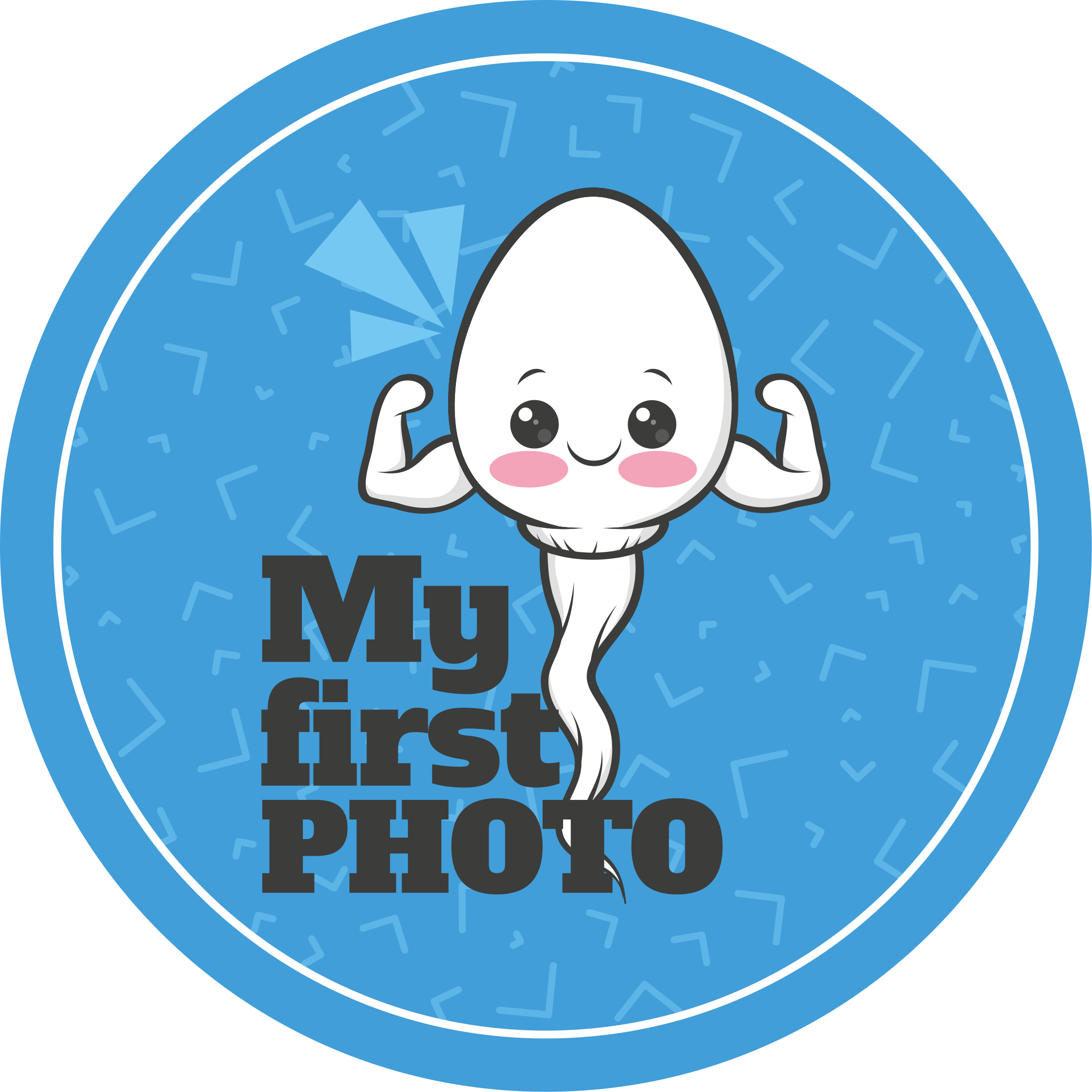 Alfombra vinílica con frase Mi primera foto de diseño divertido - TenVinilo