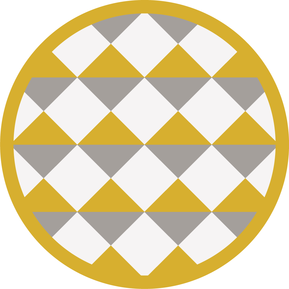 Alfombra vinílica geométrica círculo con patrón de diamante - TenVinilo