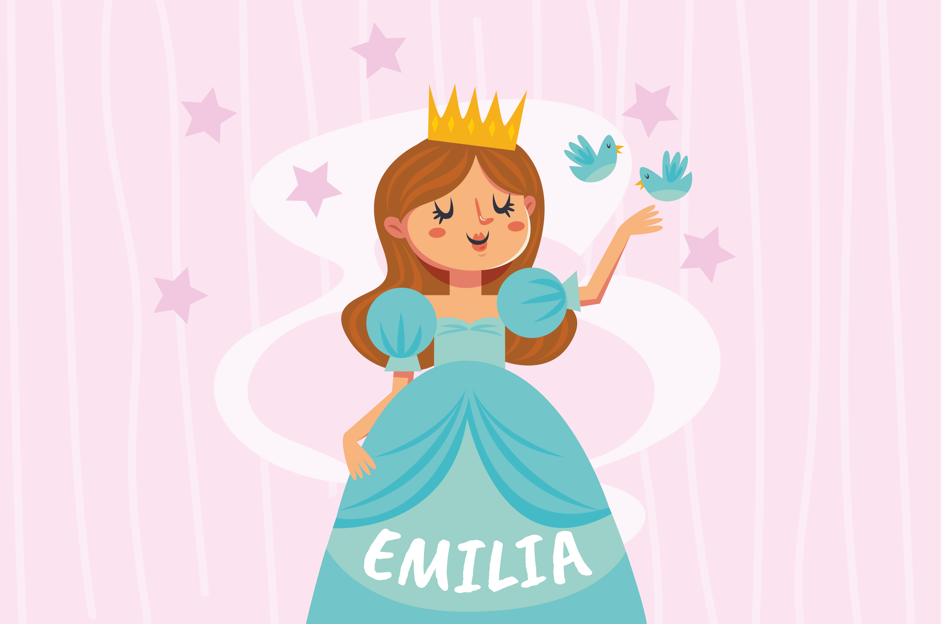 Alfombra vinílica personalizable Princesa vestido azul - TenVinilo