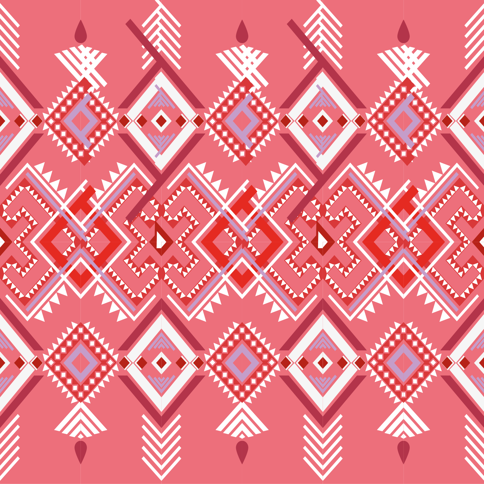 Alfombra vinílica étnica mosaico con patrón tribal - TenVinilo