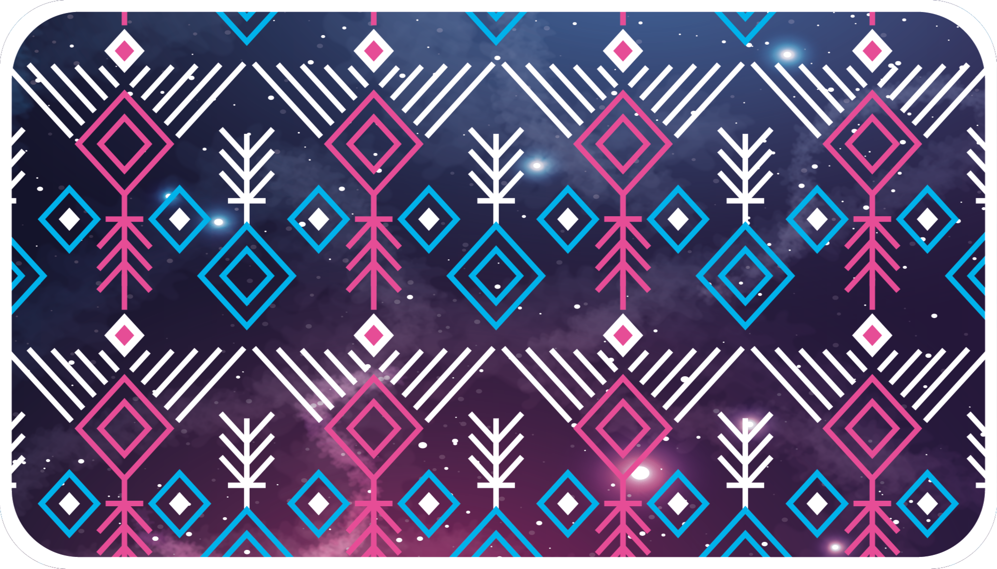 Alfombra vinílica nórdica púrpura y azul étnicos - TenVinilo