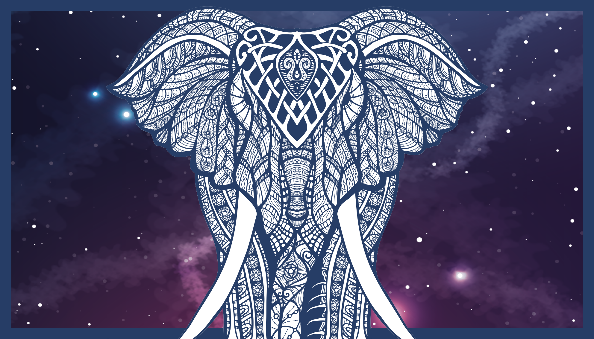 Alfombra vinílica personalizable arte intrincado de elefante - TenVinilo