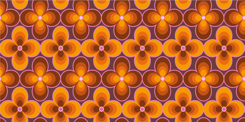 Alfombra vinílica vintage patrón floral retro - TenVinilo