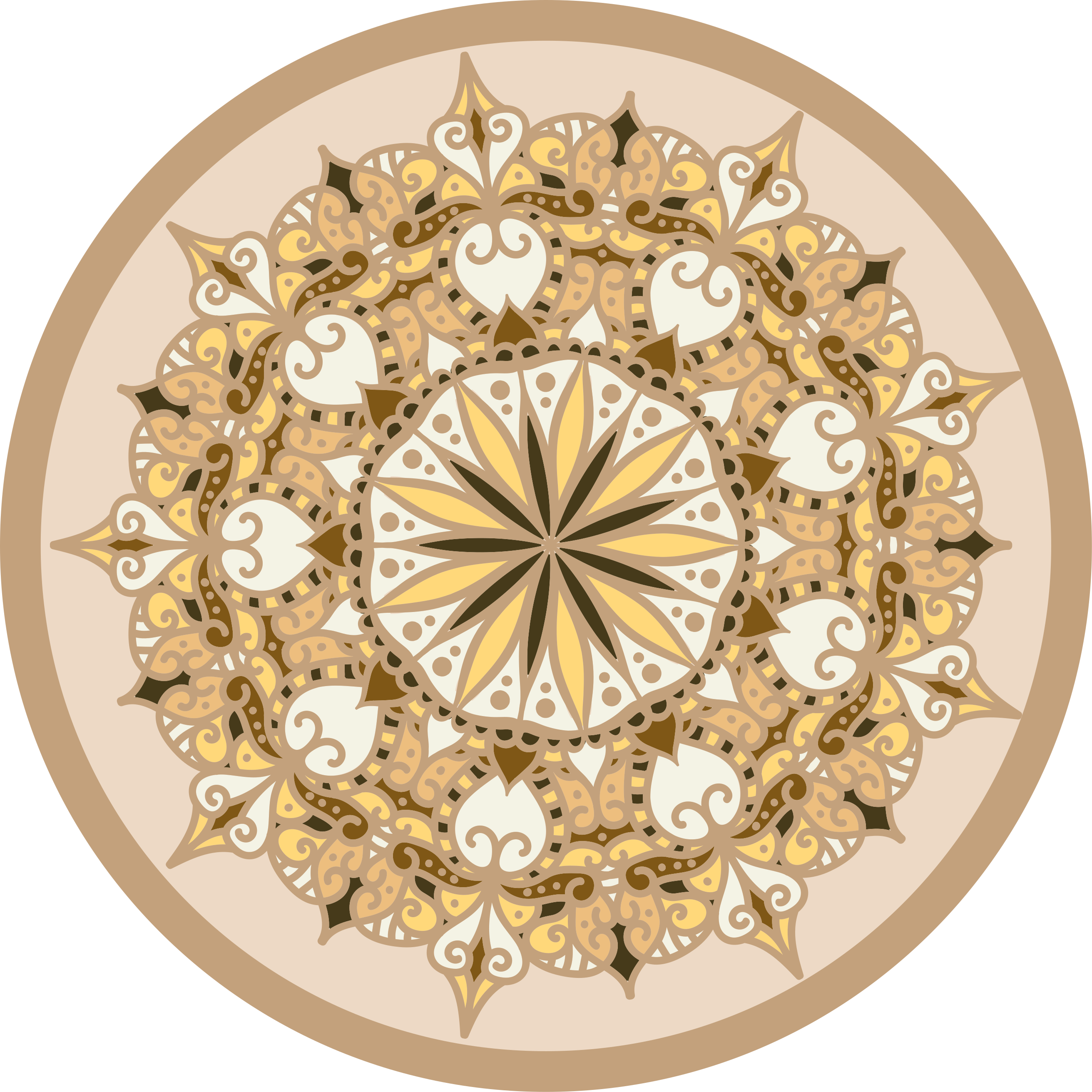 Alfombra vinílica mandala mandala dorado elegante - TenVinilo