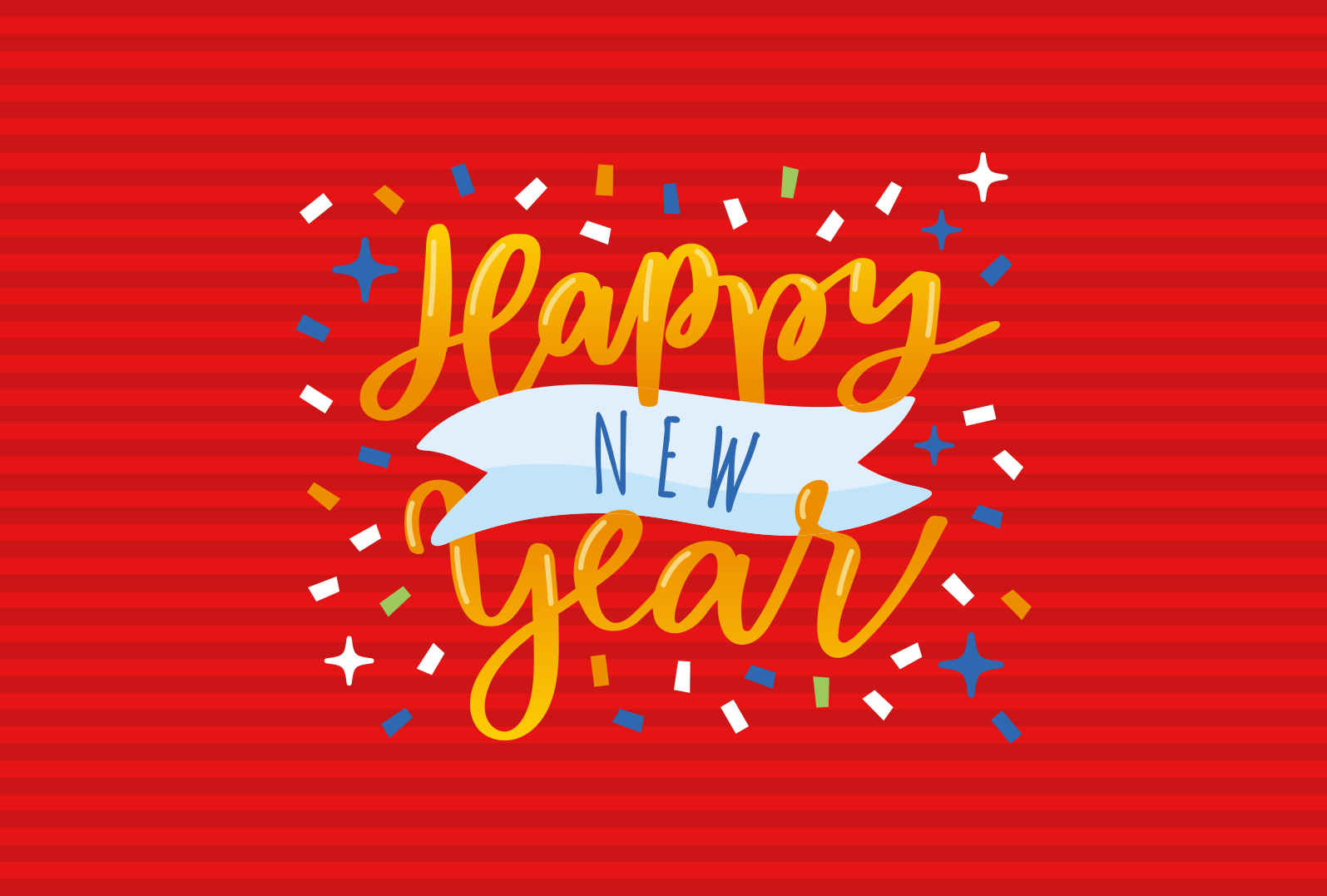 Alfombra vinilo recibidor Banner de año nuevo - TenVinilo