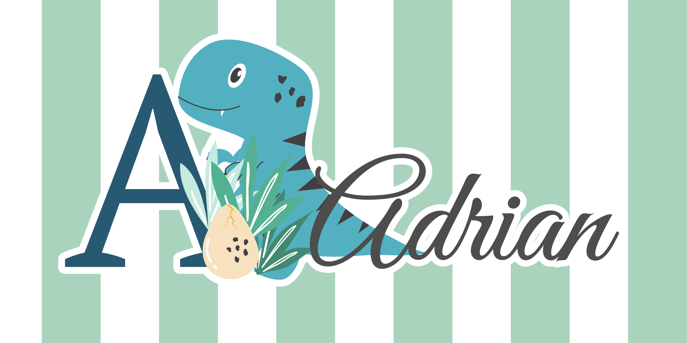 Alfombra vinílica bebé rex con inicial y nombre - TenVinilo