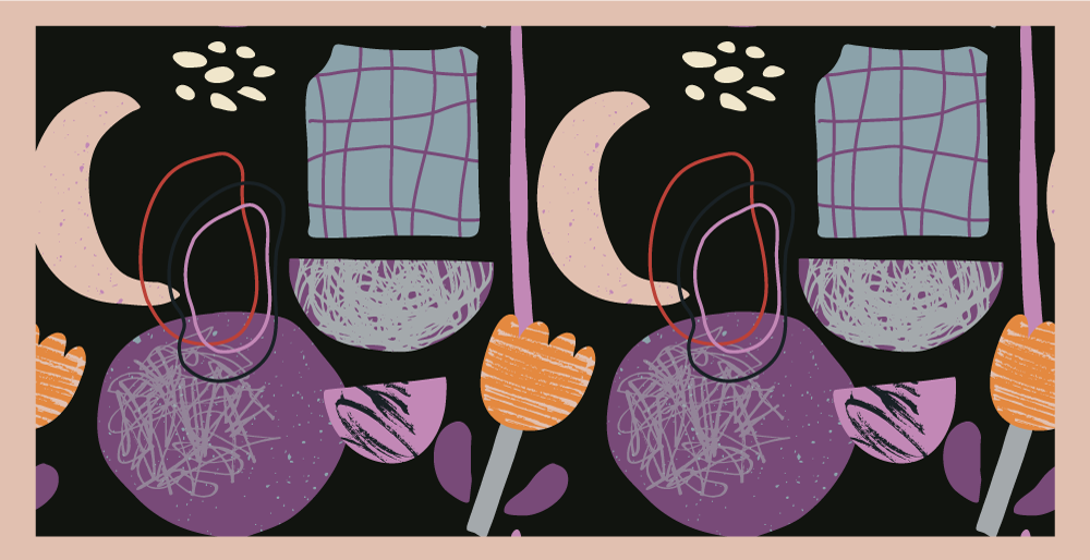 Alfombra vinílica moderna elementos geométricos nocturnos - TenVinilo