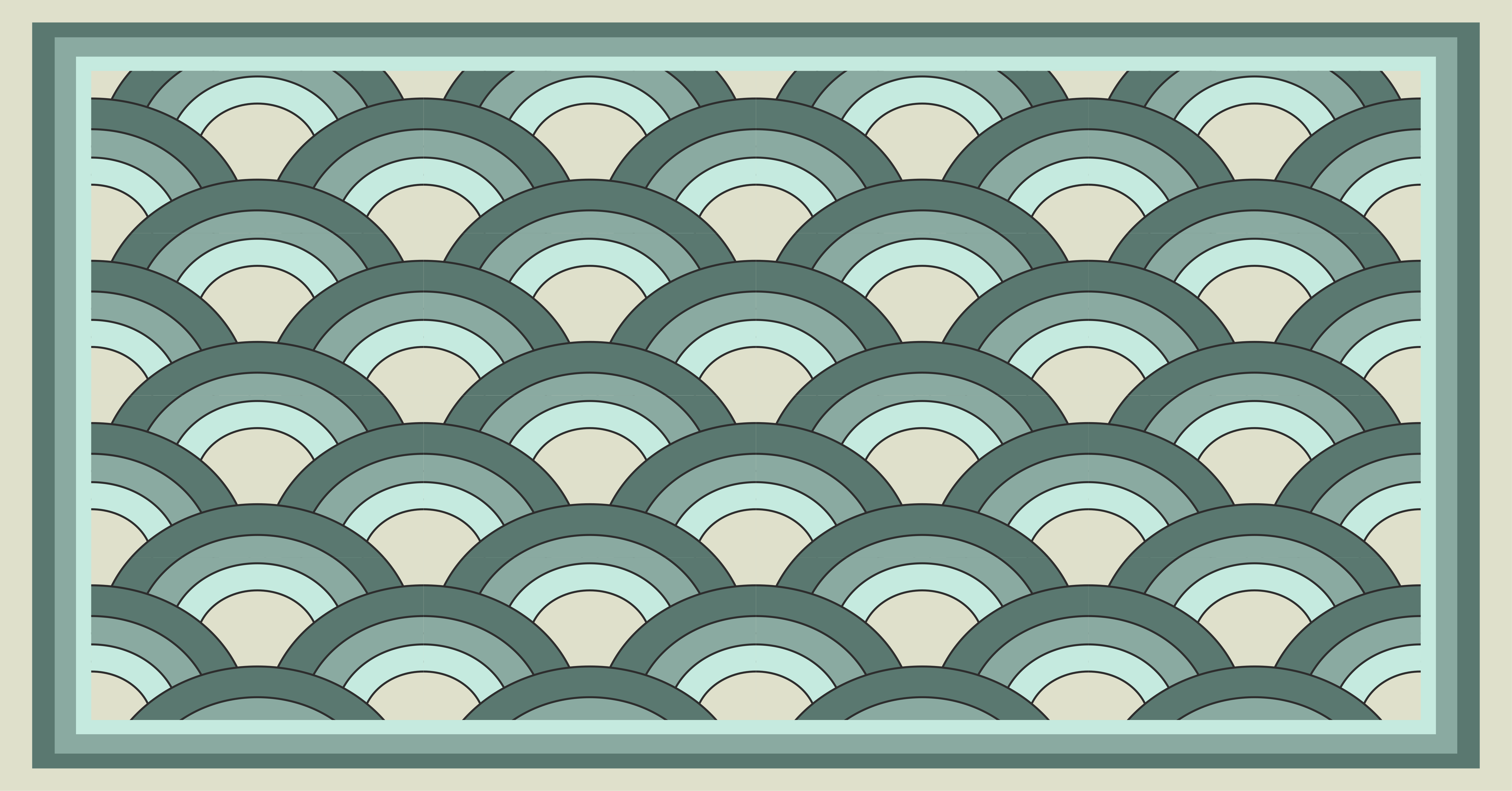 Alfombra vinílica mosaico ondas geométricas elegantes - TenVinilo