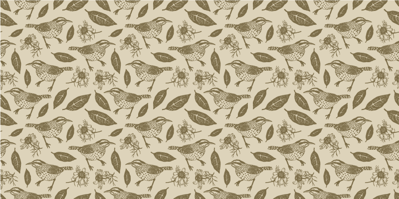 Alfombra vinílica naturaleza encantador motivo de pájaro - TenVinilo