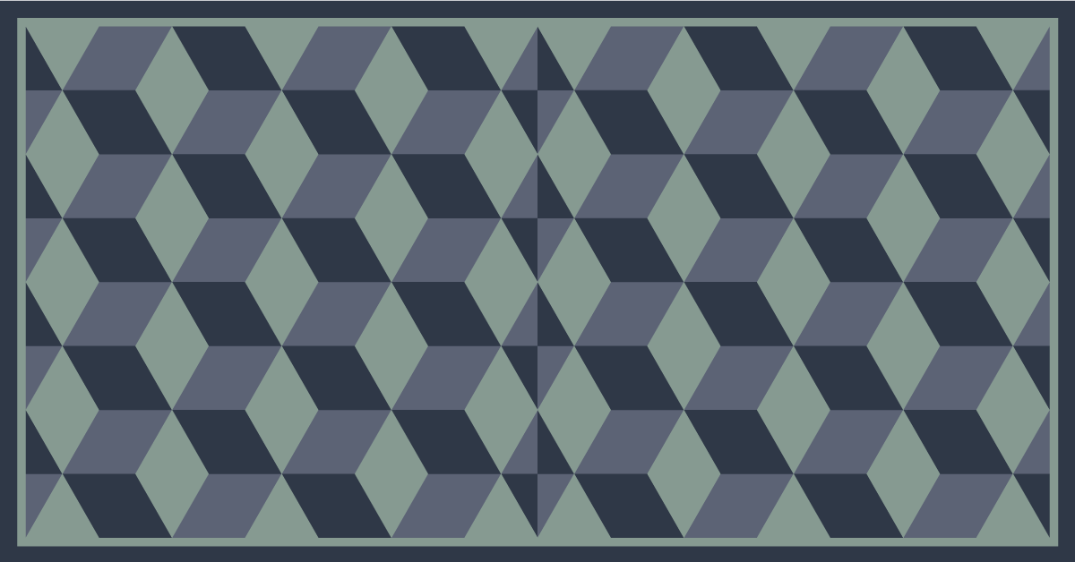 Alfombra vinílica geométrica juego de patrones cúbicos - TenVinilo