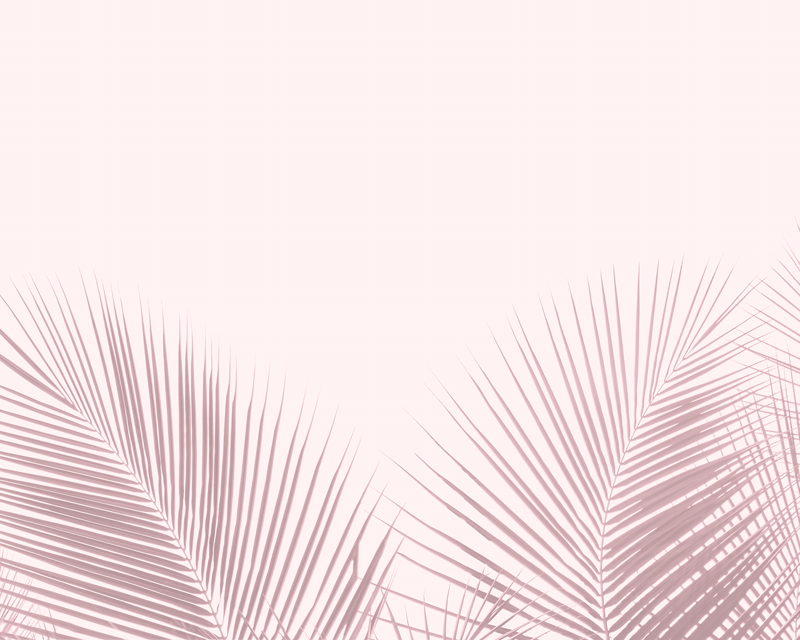 Alfombra vinílica flores Hojas de palmera rosa estilo kawaii - TenVinilo