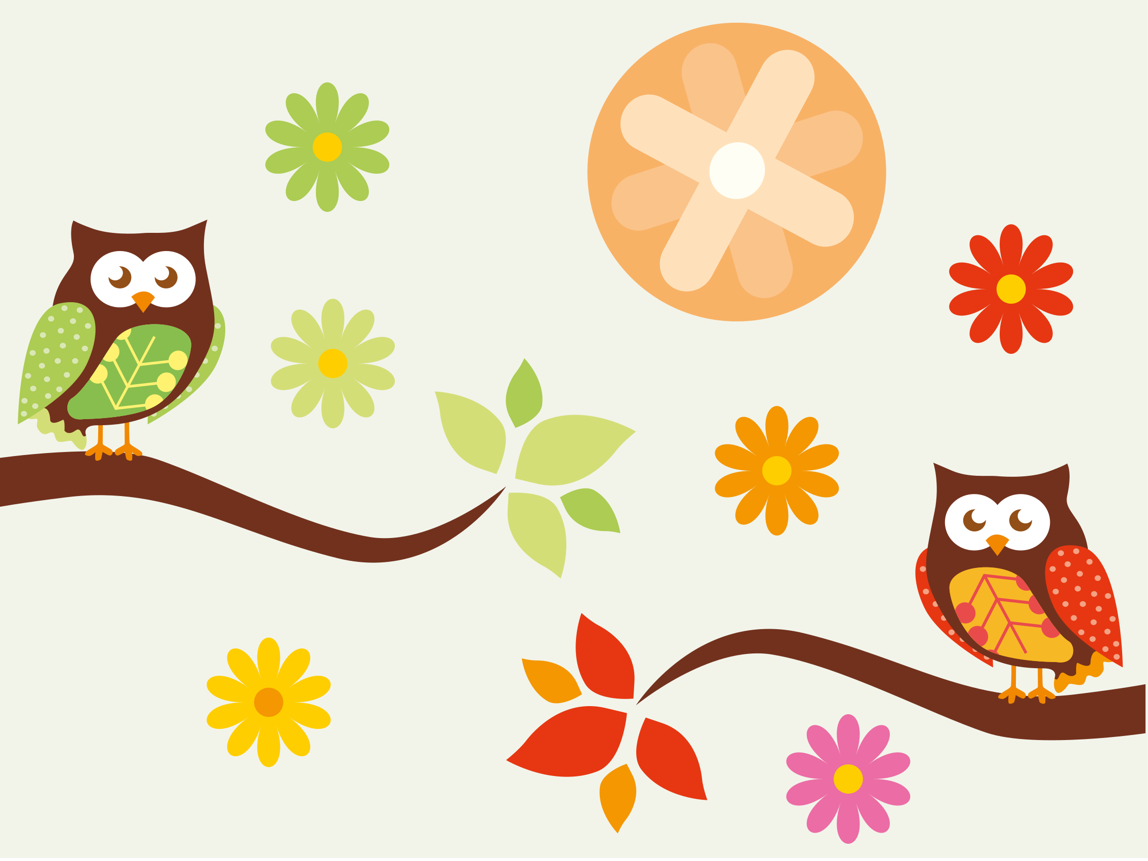 Alfombra vinílica infantil búhos Patchwork - TenVinilo