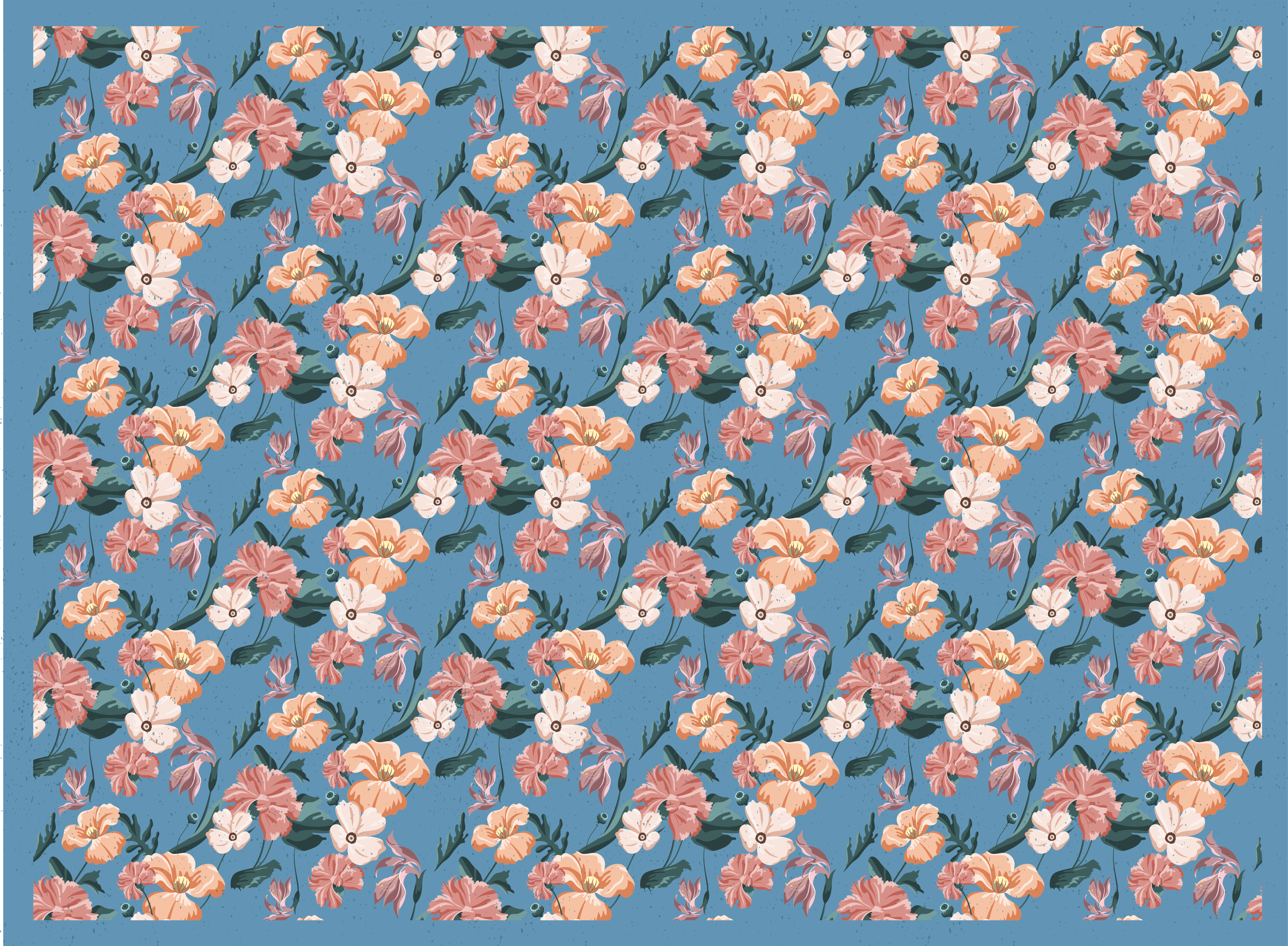 Alfombra vinílica flores Estampado floral 'ziedi jeans' - TenVinilo