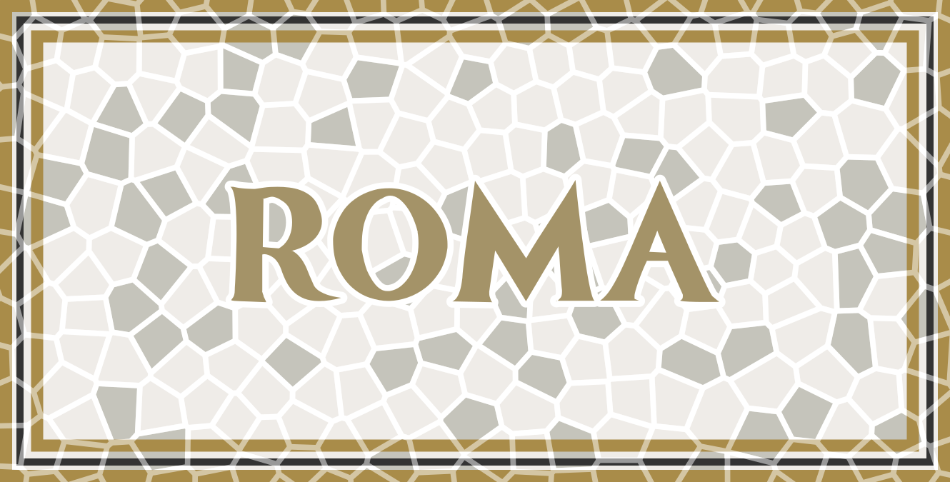 Alfombra vinílica con frase Mosaico romano roma - TenVinilo