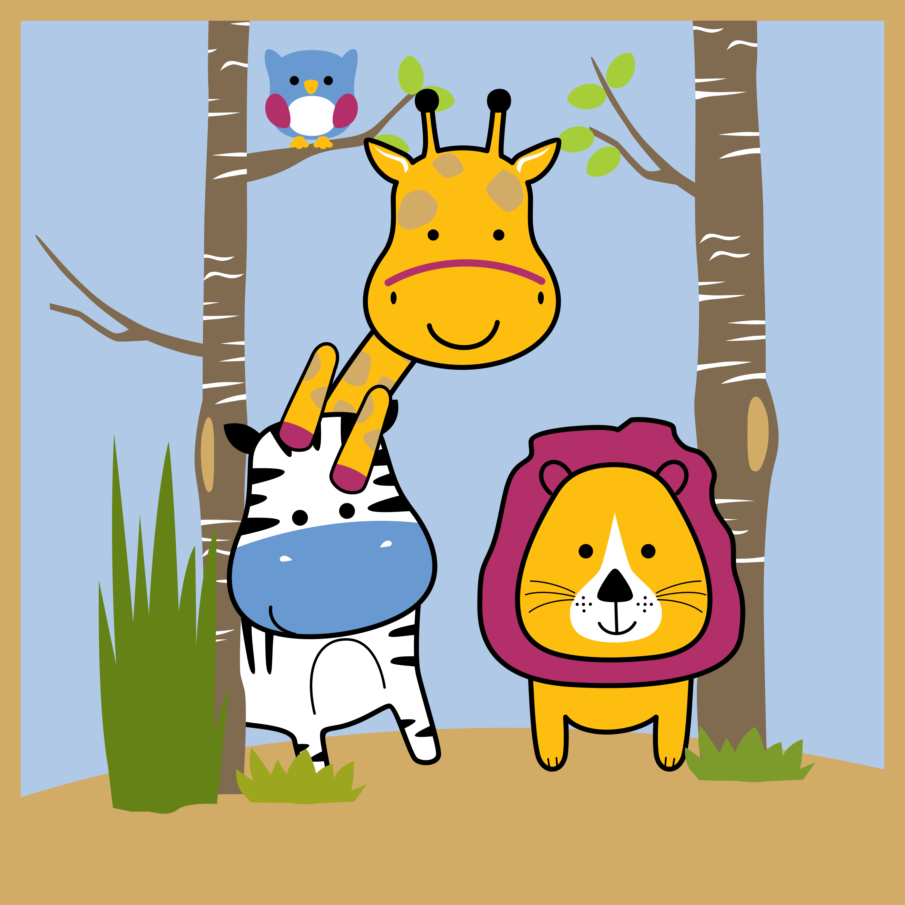 Alfombra vinílica infantil Animales de la selva - TenVinilo