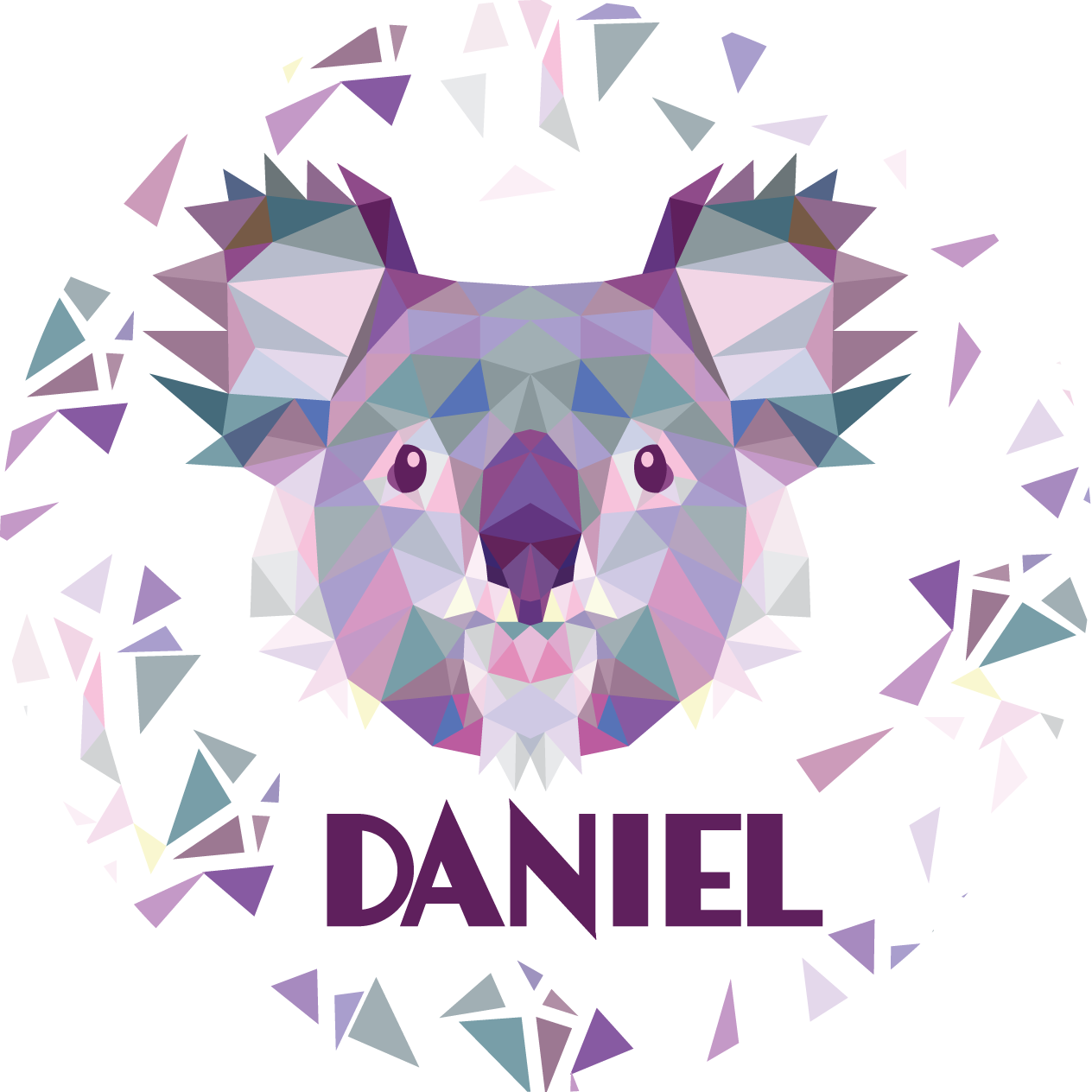 Alfombra vinílica personalizable oso geométrico - TenVinilo
