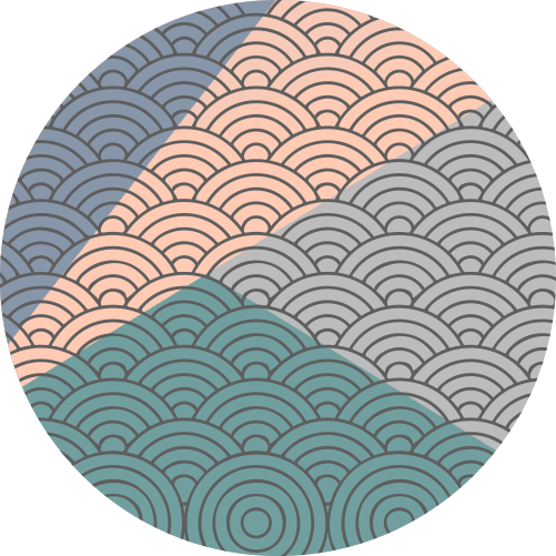 Alfombra vinílica geométrica patrón de ondas festoneadas - TenVinilo