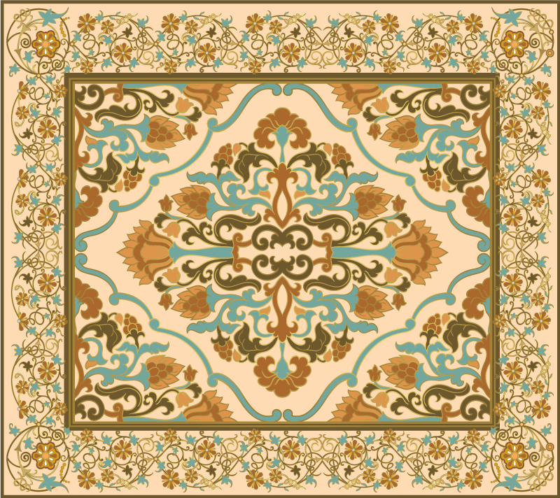 Alfombra vinilo comedor diseño mandala beige - TenVinilo