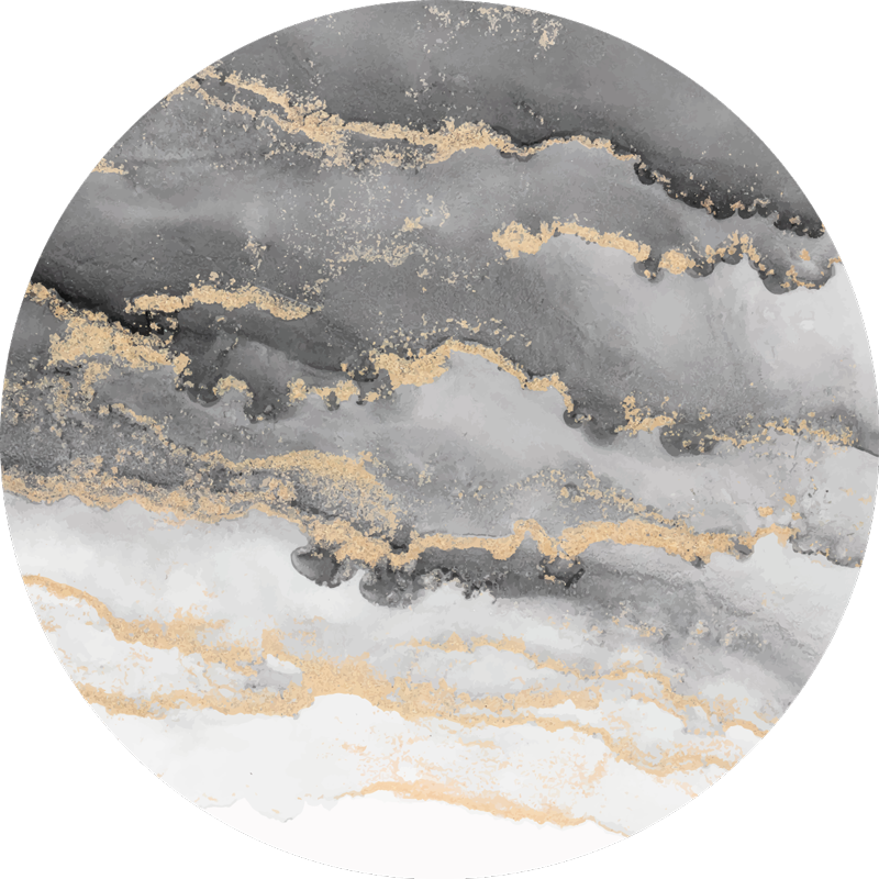 Alfombra vinílica imitación mármol gris con detalles dorados - TenVinilo