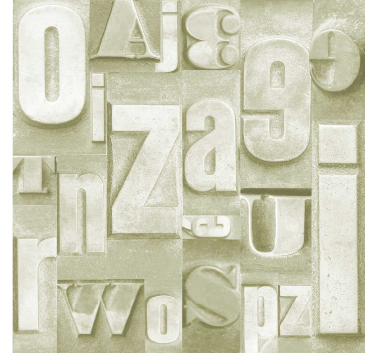 Papel tapiz letras estilo industrial 3d - TenVinilo