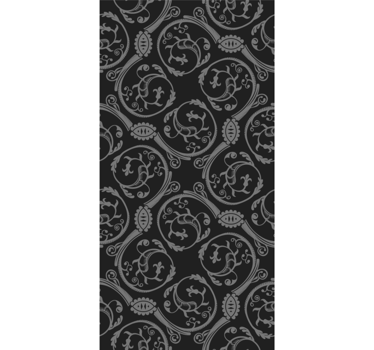 Papel tapiz floral elegantes elementos negros - TenVinilo